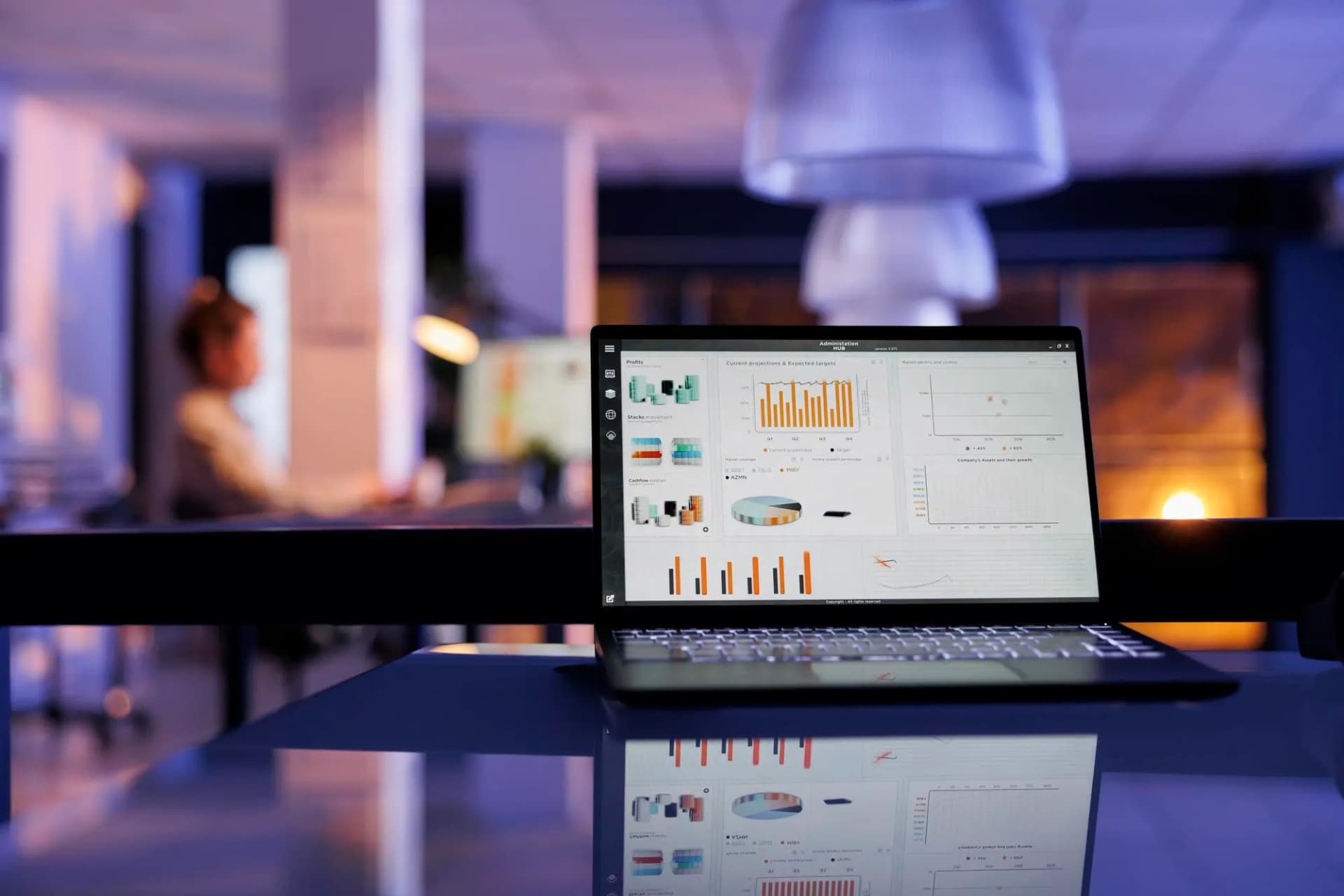 Laptop on a desk showing a Google Ads campaign dashboard with cost-per-lead metrics across multiple local service industry campaigns